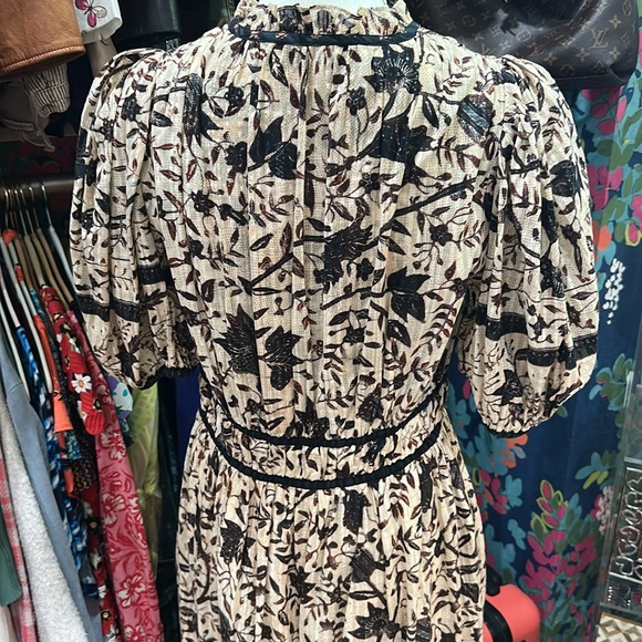 Ulla Johnson Black and Cream Floral Dress - Picture 5 of 6